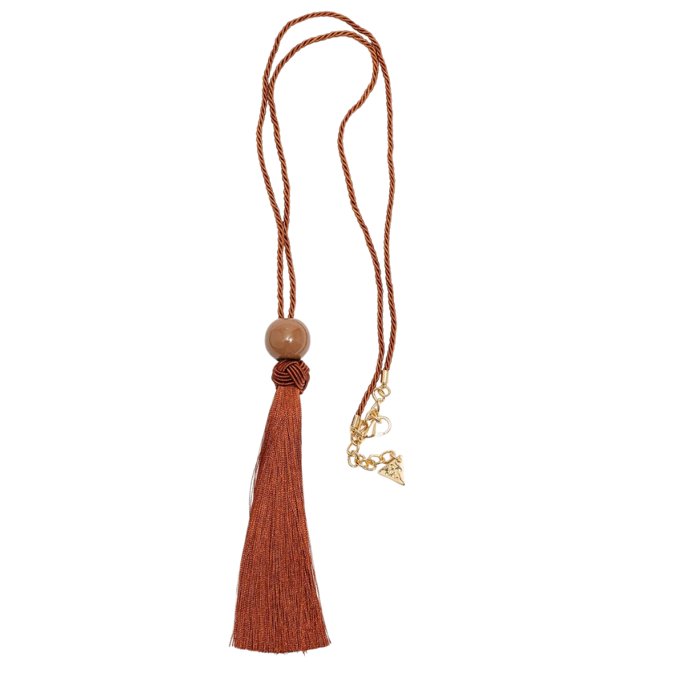 Mila Tassel halskæde - Vintage Orange
